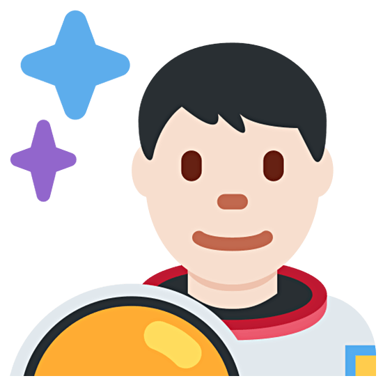 👨🏻‍🚀 Emoji Astronaut: helle Hautfarbe Twitter Twemoji 15.0.