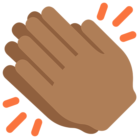 👏🏾 Emoji klatschende Hände: mitteldunkle Hautfarbe Twitter Twemoji 15.0.