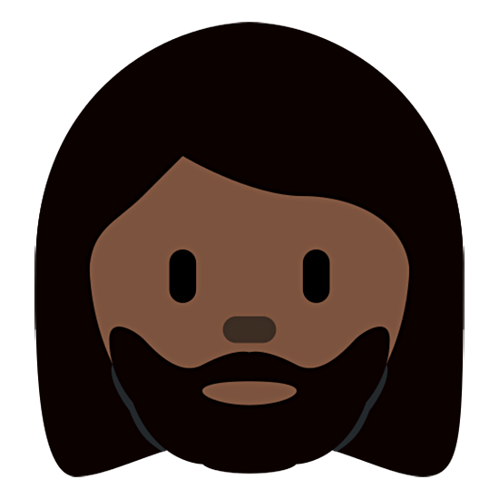 🧔🏿‍♀️ Emoji Frau: Bart dunkle Hautfarbe Twitter Twemoji 15.0.