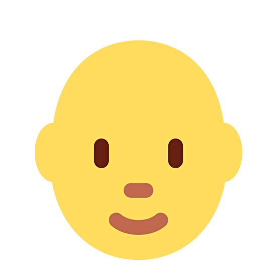 🧑‍🦲 Emoji Erwachsener: Glatze Twitter Twemoji 15.0.