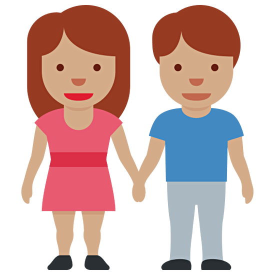 👫🏽 Emoji Mann und Frau halten Hände: mittlere Hautfarbe Twitter Twemoji 15.0.