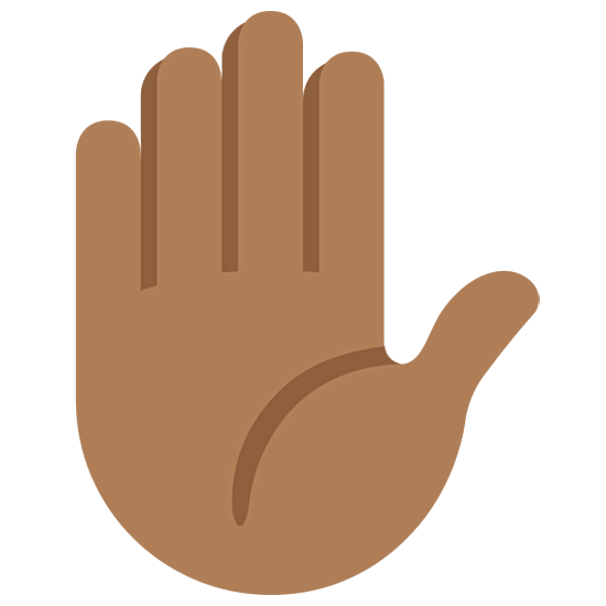 ✋🏾 Emoji erhobene Hand: mitteldunkle Hautfarbe Twitter Twemoji 15.0.