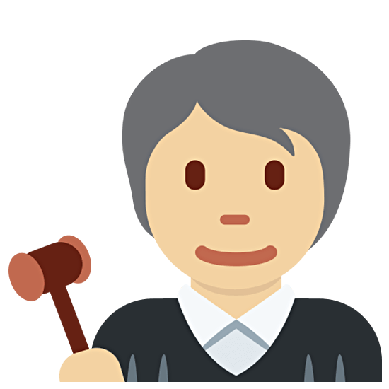 🧑🏼‍⚖️ Emoji Juiz No Tribunal: Pele Morena Clara na Twitter Twemoji 15.0.