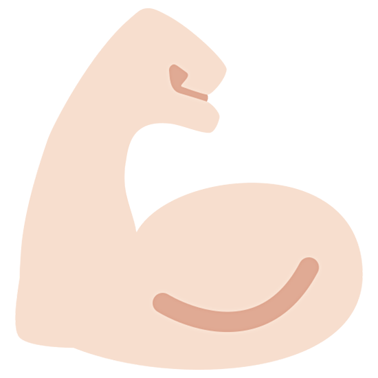 Bíceps Flexionado: Tono De Piel Claro Twitter Twemoji 15.0.