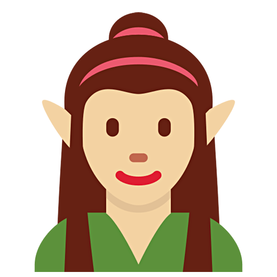 🧝🏼‍♀️ Emoji Elfe: mittelhelle Hautfarbe Twitter Twemoji 15.0.