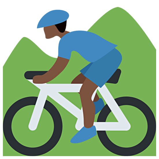 🚵🏿‍♂️ Emoji Mountainbiker: dunkle Hautfarbe Twitter Twemoji 15.0.