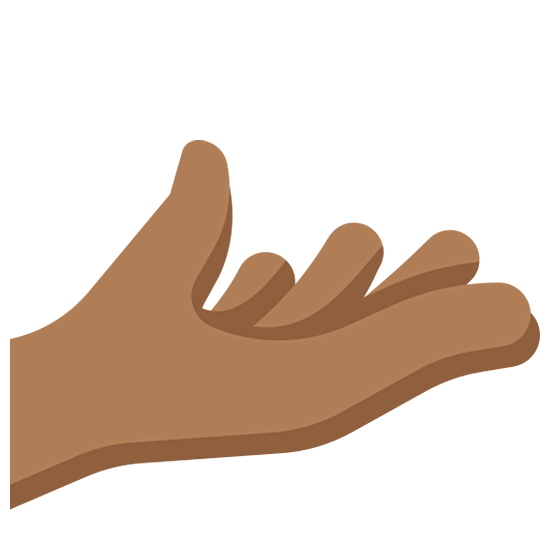 🫴🏾 Emoji Palma Para Cima Mão: Pele Morena Escura na Twitter Twemoji 15.0.