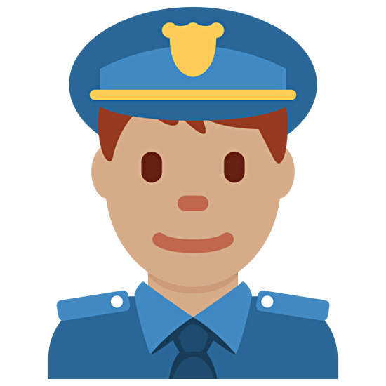 Emoji 👮🏽‍♂️ Poliziotto Uomo: Carnagione Olivastra su Twitter Twemoji 15.0.