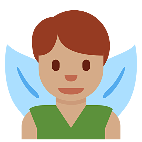 🧚🏽‍♂️ Emoji Hada Hombre: Tono De Piel Medio en Twitter Twemoji 15.0.