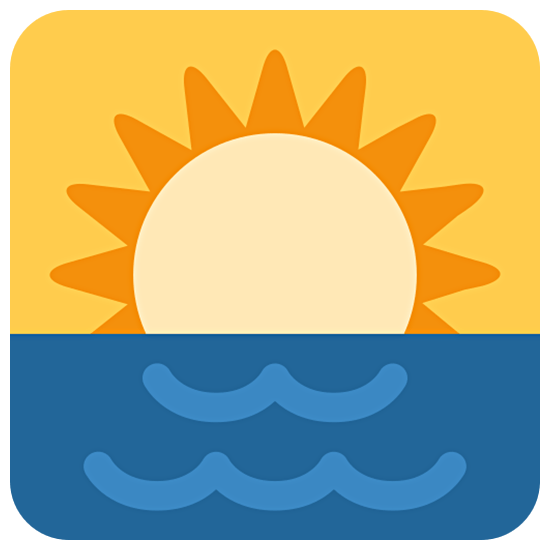 🌅 Emoji Sonnenaufgang über dem Meer Twitter Twemoji 15.0.