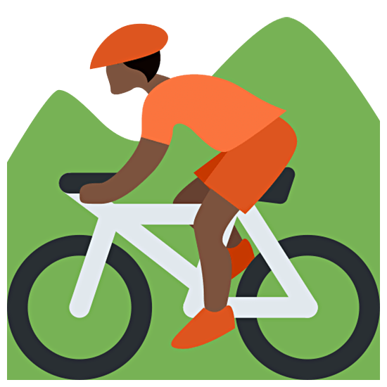Emoji 🚵🏿 Ciclista Di Mountain Bike: Carnagione Scura su Twitter Twemoji 15.0.