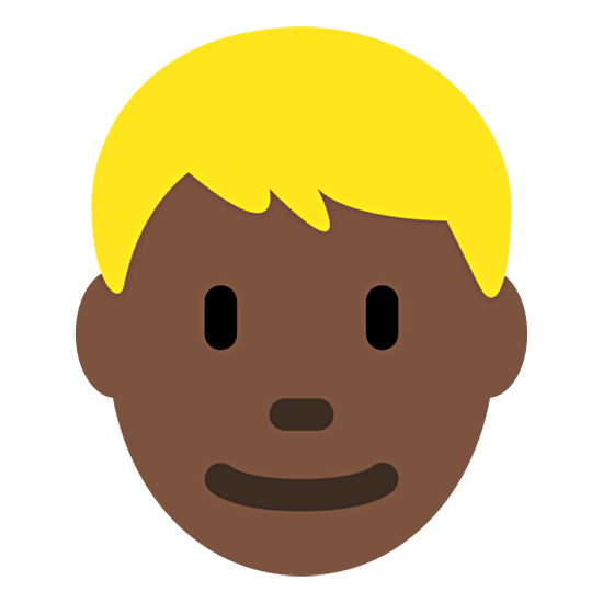 👱🏿‍♂️ Emoji Homem: Pele Escura E Cabelo Loiro na Twitter Twemoji 15.0.