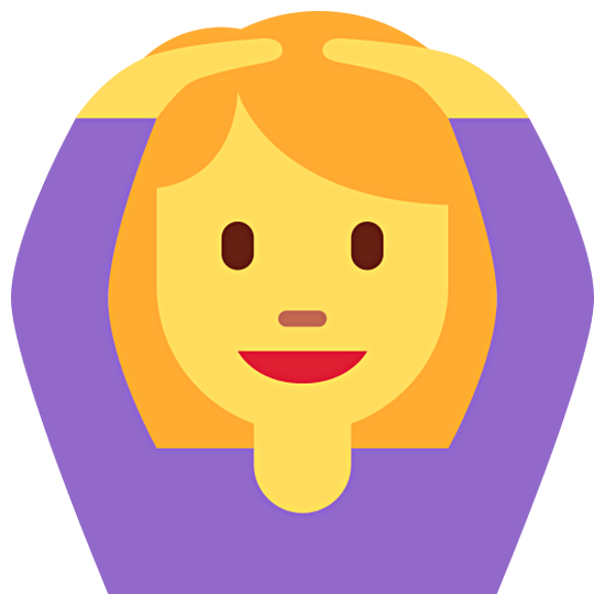 🙆‍♀️ Emoji Frau mit Händen auf dem Kopf Twitter Twemoji 15.0.
