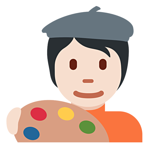 Emoji 🧑🏻‍🎨 Artista: Carnagione Chiara su Twitter Twemoji 15.0.