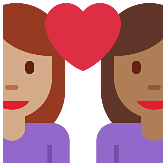 👩🏽‍❤️‍👩🏾 Emoji Liebespaar - Frau: mittlere Hautfarbe, Frau: mitteldunkle Hautfarbe Twitter Twemoji 15.0.