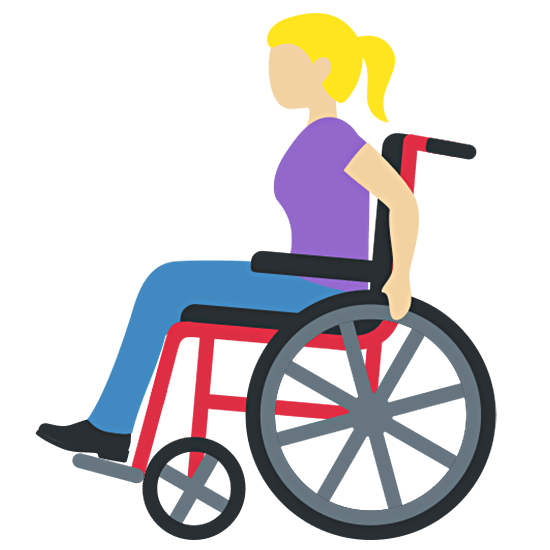 👩🏼‍🦽 Emoji Frau in manuellem Rollstuhl: mittelhelle Hautfarbe Twitter Twemoji 15.0.