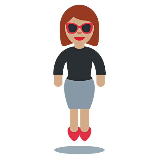 🕴🏽‍♀️ Emoji Frau im Business-Anzug schwebend: mittlere Hautfarbe Twitter Twemoji 15.0.