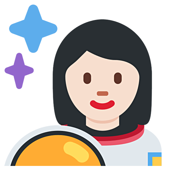 Emoji 👩🏻‍🚀 Astronauta Donna: Carnagione Chiara su Twitter Twemoji 15.0.