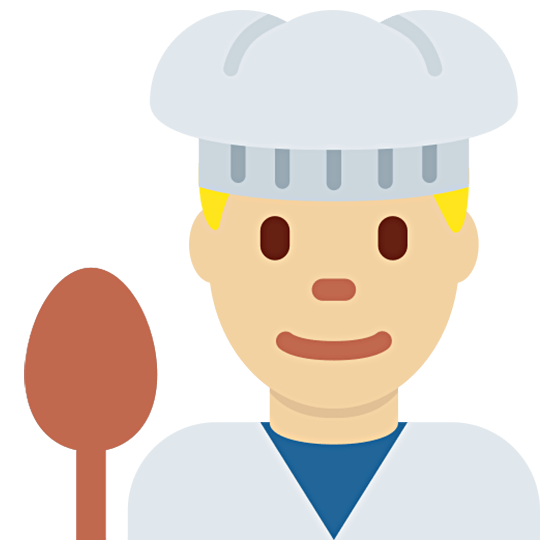 👨🏼‍🍳 Emoji Cocinero: Tono De Piel Claro Medio en Twitter Twemoji 15.0.