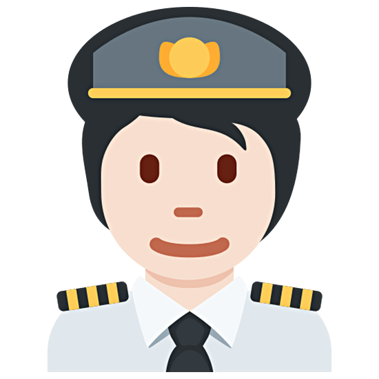 🧑🏻‍✈️ Emoji Piloto: Tono De Piel Claro en Twitter Twemoji 15.0.