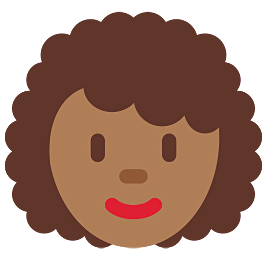 👩🏾‍🦱 Emoji Frau: mitteldunkle Hautfarbe, lockiges Haar Twitter Twemoji 15.0.