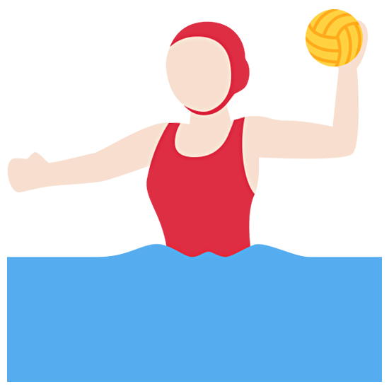 🤽🏻‍♀️ Emoji Mulher Jogando Polo Aquático: Pele Clara na Twitter Twemoji 15.0.