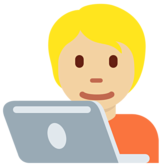 Emoji 🧑🏼‍💻 Persona Esperta Di Tecnologia: Carnagione Abbastanza Chiara su Twitter Twemoji 15.0.