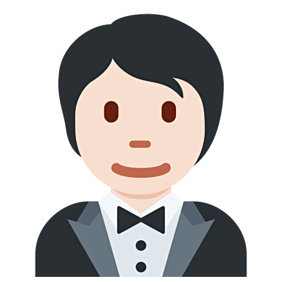 🤵🏻 Emoji Person im Smoking: helle Hautfarbe Twitter Twemoji 15.0.