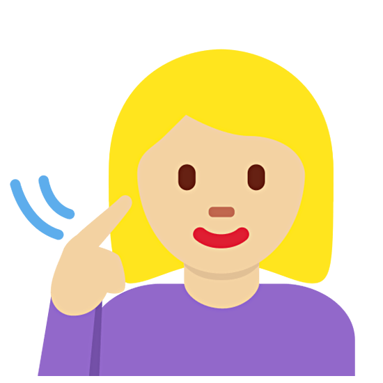🧏🏼‍♀️ Emoji gehörlose Frau: mittelhelle Hautfarbe Twitter Twemoji 15.0.