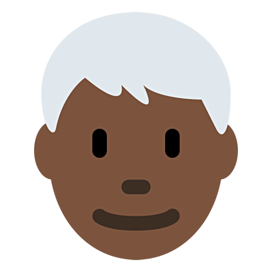 Emoji 👨🏿‍🦳 Uomo: Carnagione Scura E Capelli Bianchi su Twitter Twemoji 15.0.