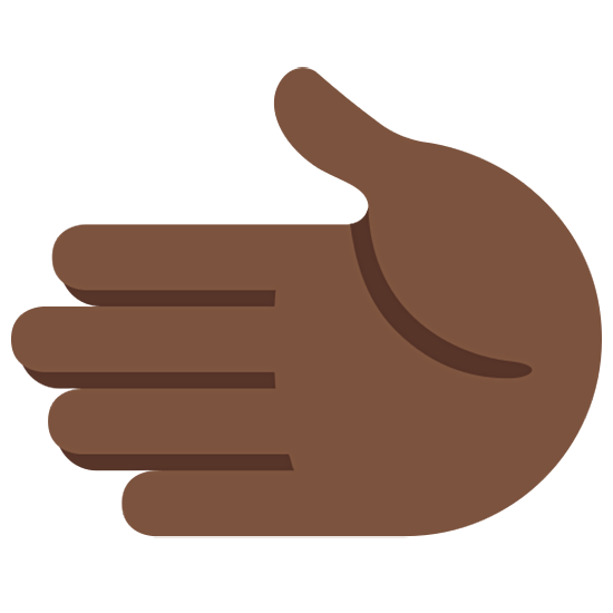 🫲🏿 Emoji Mão Esquerda: Pele Escura na Twitter Twemoji 15.0.