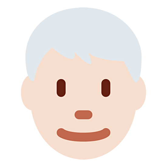 👨🏻‍🦳 Emoji Mann: helle Hautfarbe, weißes Haar Twitter Twemoji 15.0.