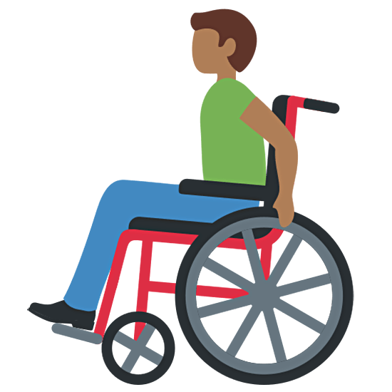 👨🏾‍🦽 Emoji Mann in manuellem Rollstuhl: mitteldunkle Hautfarbe Twitter Twemoji 15.0.