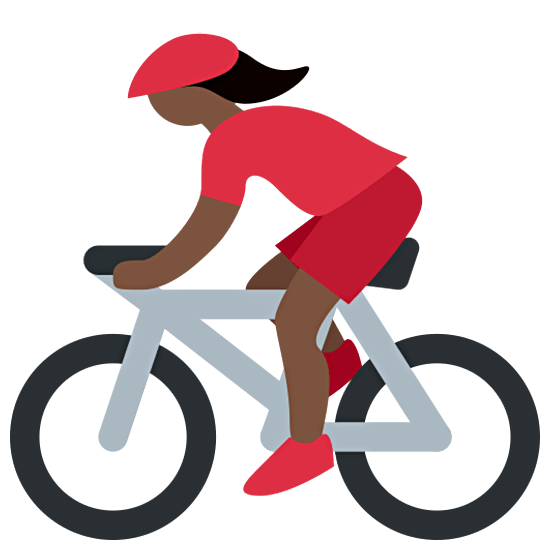 🚴🏿‍♀️ Emoji Mujer En Bicicleta: Tono De Piel Oscuro en Twitter Twemoji 15.0.