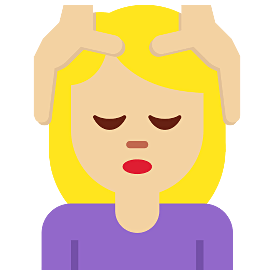 💆🏼‍♀️ Emoji Frau, die eine Kopfmassage bekommt: mittelhelle Hautfarbe Twitter Twemoji 15.0.