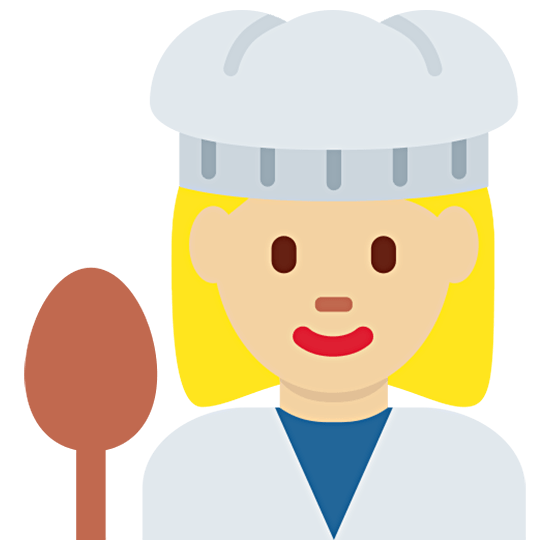 👩🏼‍🍳 Emoji Cocinera: Tono De Piel Claro Medio en Twitter Twemoji 15.0.