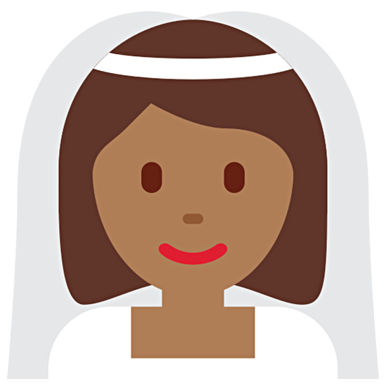 👰🏾‍♀️ Emoji Frau in einem Schleier: mitteldunkle Hautfarbe Twitter Twemoji 15.0.