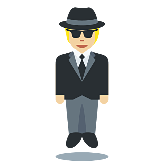 🕴🏼 Emoji schwebender Mann im Anzug: mittelhelle Hautfarbe Twitter Twemoji 15.0.