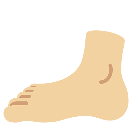 🦶🏼 Emoji Fuß: mittelhelle Hautfarbe Twitter Twemoji 15.0.