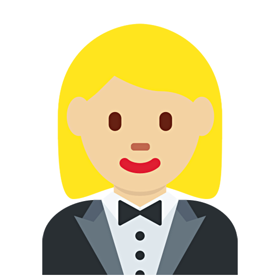 🤵🏼‍♀️ Emoji Mujer Con Esmoquin: Tono De Piel Claro Medio en Twitter Twemoji 15.0.