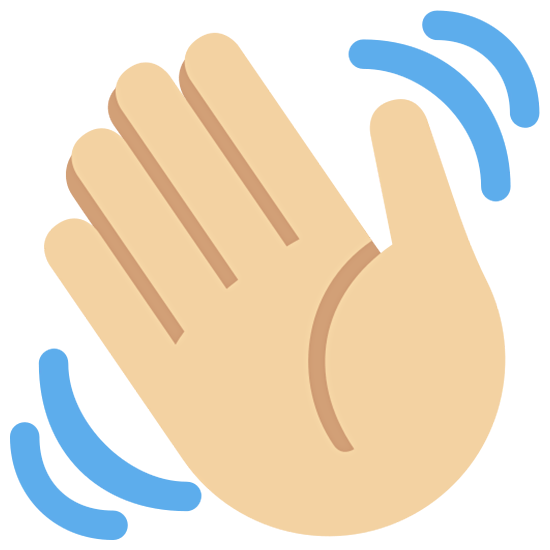 👋🏼 Emoji winkende Hand: mittelhelle Hautfarbe Twitter Twemoji 15.0.