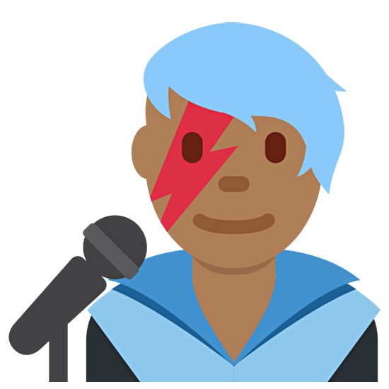 👨🏾‍🎤 Emoji Cantante Hombre: Tono De Piel Oscuro Medio en Twitter Twemoji 15.0.