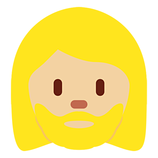 🧔🏼‍♀️ Emoji Mujer Con Barba Tono De Piel Claro Medio en Twitter Twemoji 15.0.