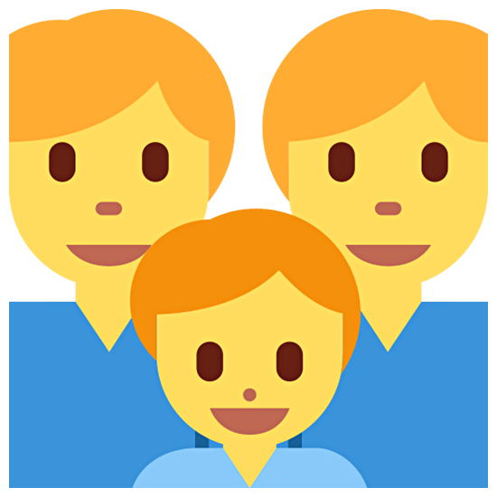 👨‍👨‍👦 Emoji Família: Homem, Homem E Menino na Twitter Twemoji 15.0.