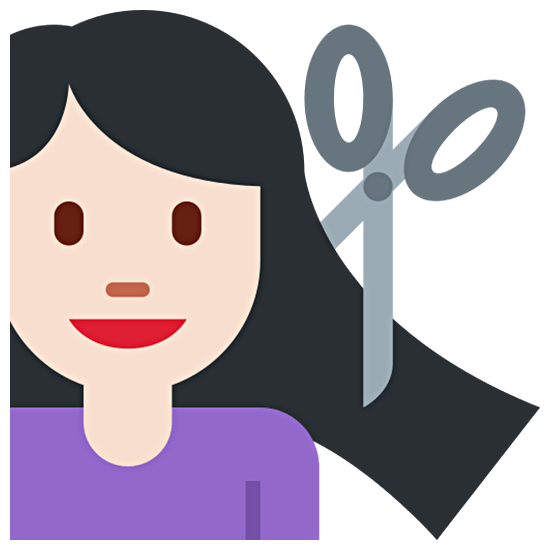 💇🏻‍♀️ Emoji Mujer Cortándose El Pelo: Tono De Piel Claro en Twitter Twemoji 15.0.