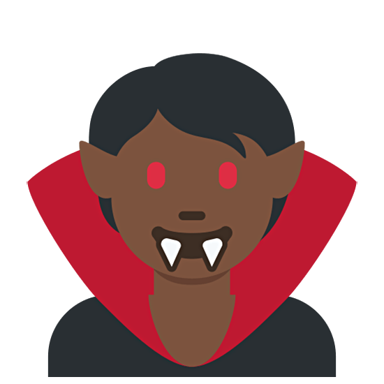 🧛🏿 Emoji Vampiro: Tono De Piel Oscuro en Twitter Twemoji 15.0.
