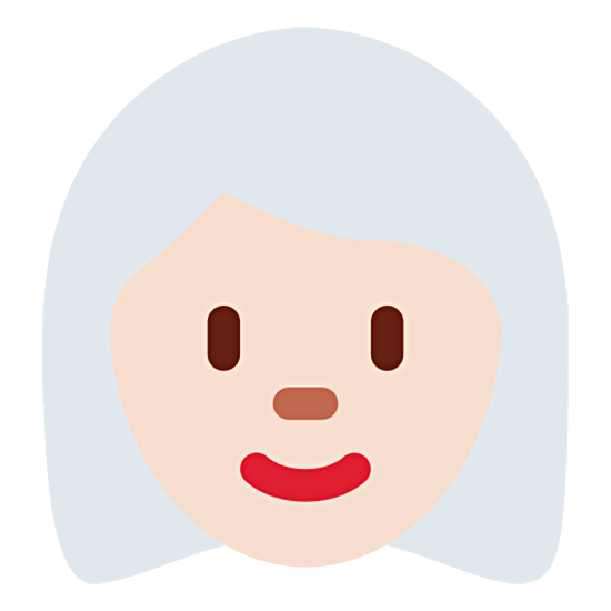 👩🏻‍🦳 Emoji Frau: helle Hautfarbe, weißes Haar Twitter Twemoji 15.0.