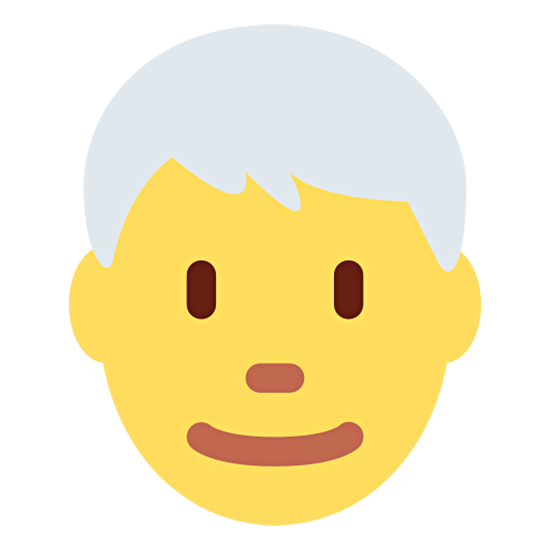 Émoji 👨‍🦳 Homme : Cheveux Blancs sur Twitter Twemoji 15.0.