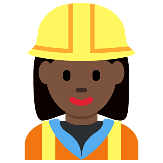 👷🏿‍♀️ Emoji Bauarbeiterin: dunkle Hautfarbe Twitter Twemoji 15.0.