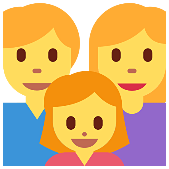 👨‍👩‍👧 Emoji Familie: Mann, Frau und Mädchen Twitter Twemoji 15.0.